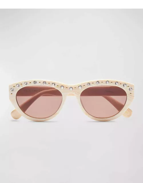 Memphis Embellished Acetate Cat-Eye Sunglasse