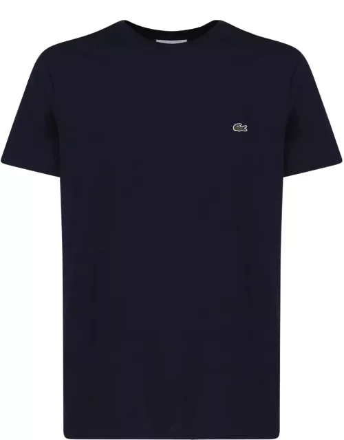 Navy Blue T-shirt In Cotton Jersey Lacoste