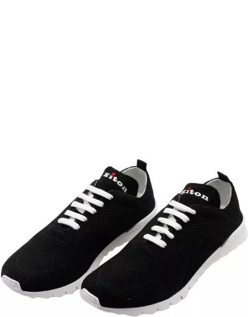 Kiton Sneakers Made Of Knitted Fabric. The Bottom, With A White Sole, Is Flexible And Extralight; The Elastic Tongue Ensures Greater Comfort. Logo