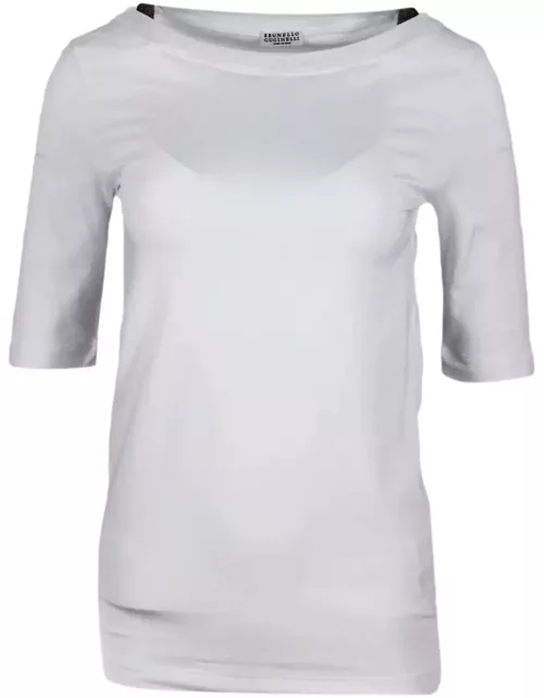 Brunello Cucinelli Short-sleeved T-shirt In Stretch Cotton