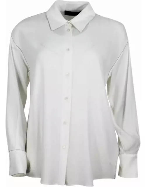 Fabiana Filippi Long-sleeved Shirt In Viscose Satin With An Over