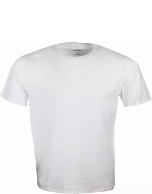 Armani Collezioni Short-sleeved Crew-neck T-shirt With Three-dimensional Logo On The Chest