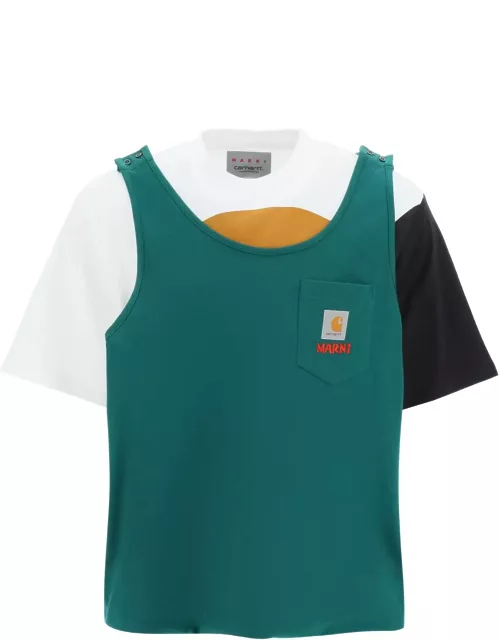 Marni T-shirt With Sewn-in Tank Top
