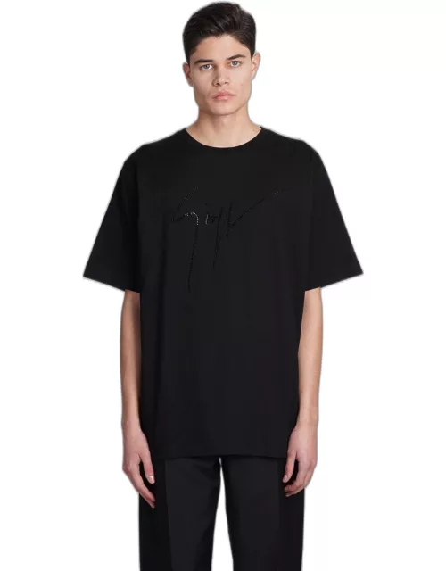 Giuseppe Zanotti Lr-23 T-shirt In Black Cotton