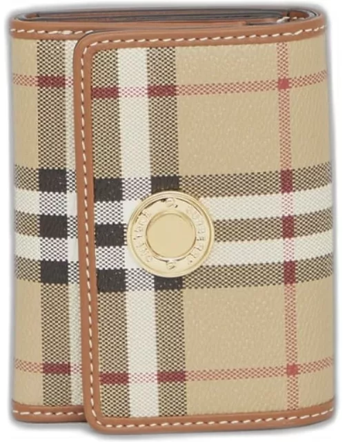 Burberry Leather And Check Wallet