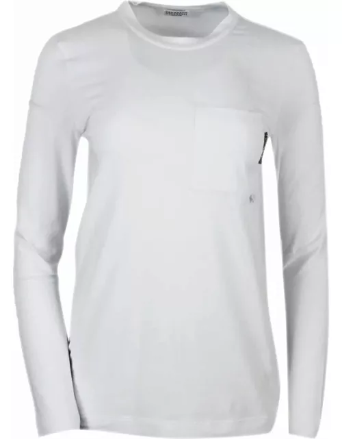 Brunello Cucinelli Long-sleeved Round-neck Stretch Cotton Jersey T-shirt