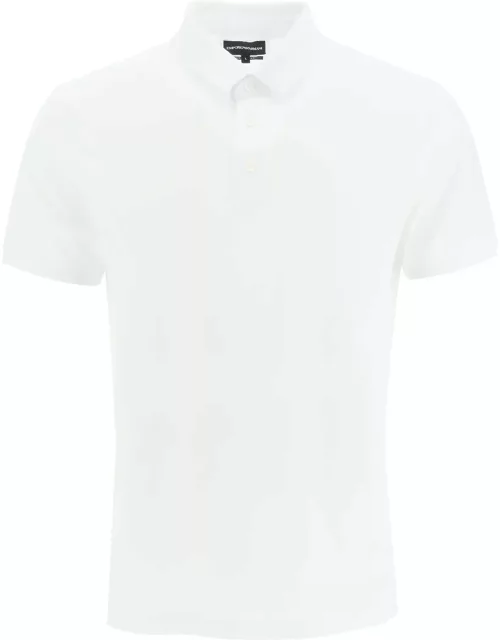 Lyocell And Cotton Polo Shirt With Micro Logo Emporio Armani