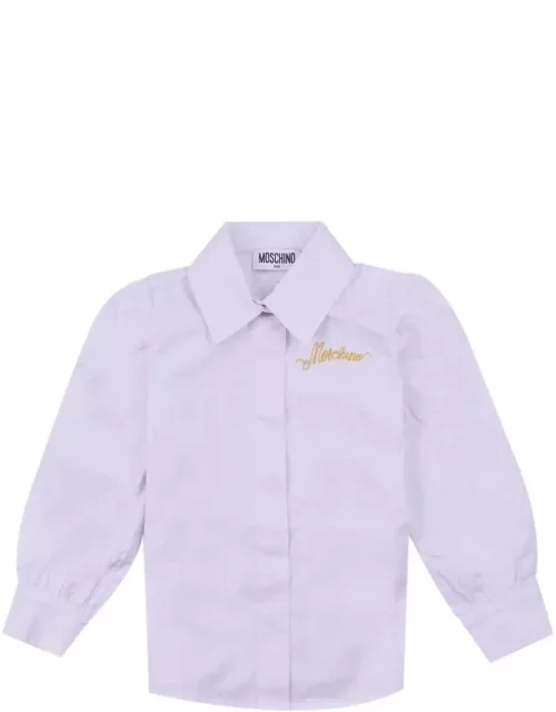 Moschino Long-sleeved Logo-embroidered Shirt