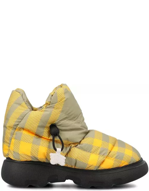 Burberry Check Pillow Padded Drawstring Snow Boot