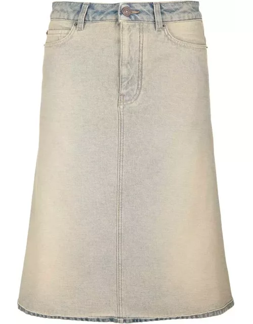 Balenciaga Denim Midi Skirt