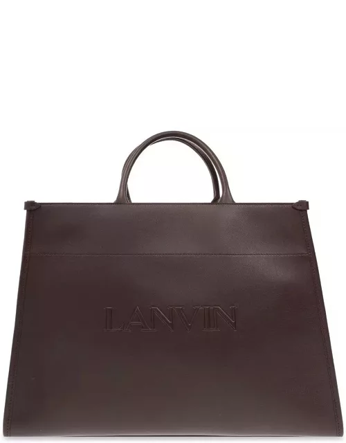 Lanvin Logo Embossed Top Handle Bag