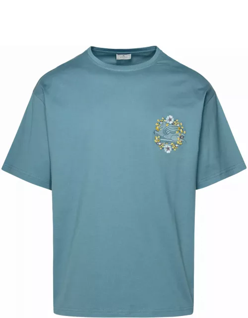 Etro Light Blue Cotton T-shirt