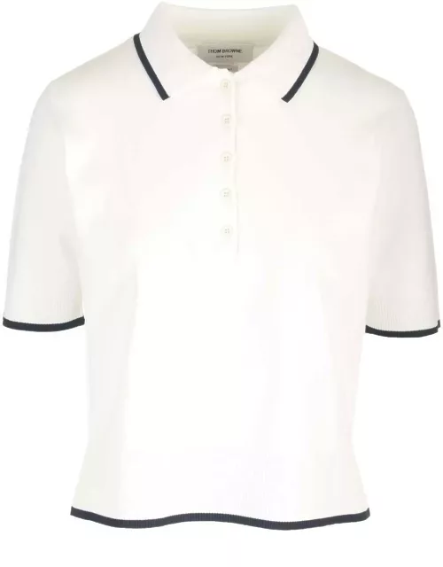 Thom Browne Rib-stitch Short-sleeved Polo Shirt