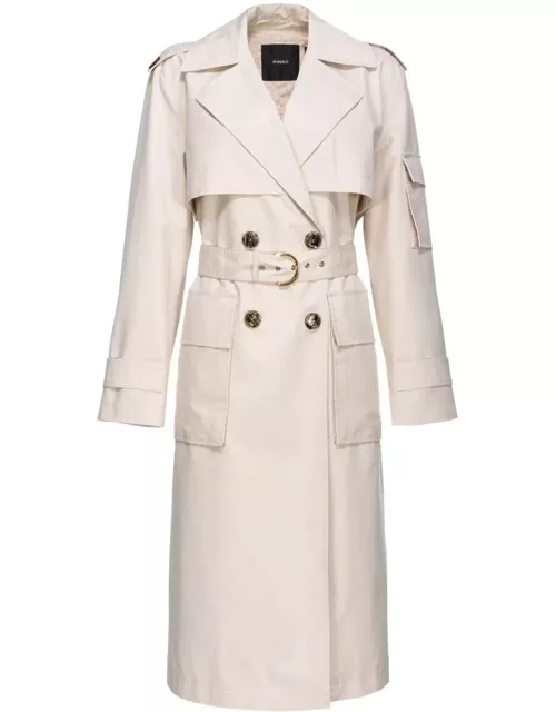 Pinko Belted Double-breasted Trench Coat