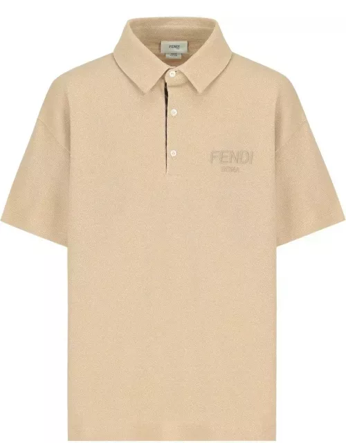 Fendi Logo Embroidered Polo Shirt