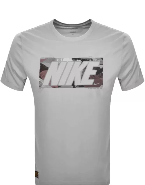 Nike Training Logo T Shirt Grey