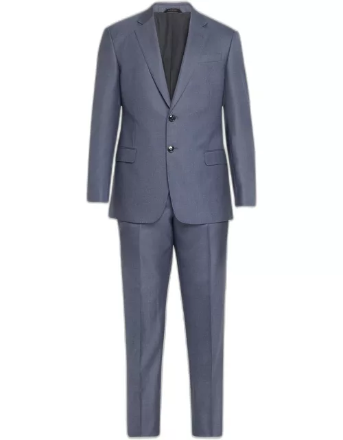 Men's Textured Wool-Silk Solid Suit