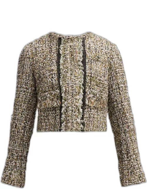 Textured Tweed Crop Jacket