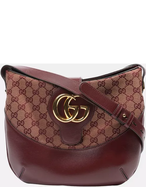 Gucci GG Shoulder Bag Burgundy Canva