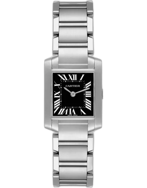 Cartier Tank Francaise Black Dial Steel Ladies Watch W51026Q3 20.0 mm x 25.0 m