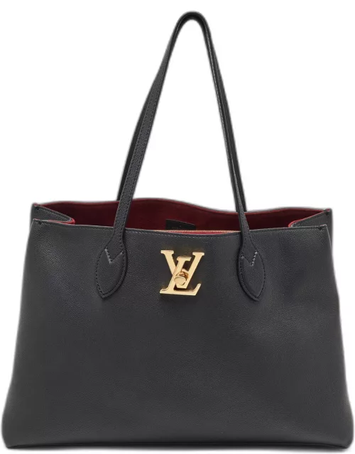 Louis Vuitton Black Leather Lockme Shopper Bag