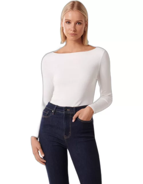 Forever New Women's Brie Long-Sleeve Top in Porcelain