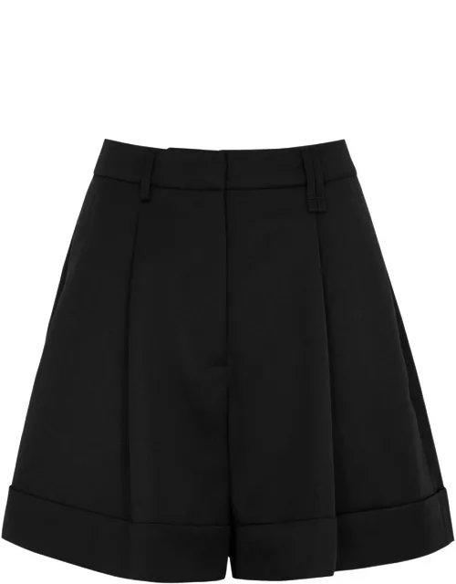 Simone Rocha Newsboy Pleated Twill Shorts - Black - 10 (UK10 / S)