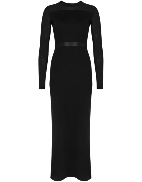 Totême Panelled Knitted Midi Dress - Black - L (UK14 / L)