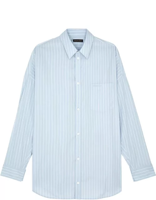 Balenciaga Cocoon Striped Cotton-poplin Shirt - Blue And White - 42 (UK14 / L)