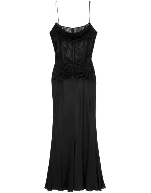 Alessandra Rich Corset Lace Maxi Dress - Black - 42 (UK10 / S)