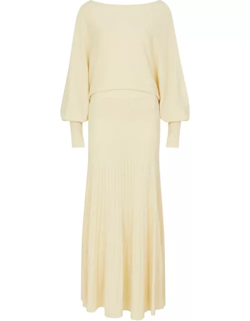 Palmer//harding Hazy Knitted Maxi Dress - Cream - XS (UK6 / XS)