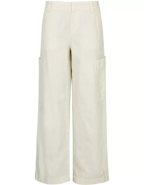 Vince Wide-leg Cotton Cargo Trousers - Off White - 10 (UK14 / L)