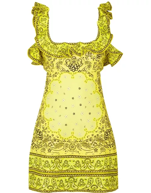 Zimmermann Matchmaker Printed Linen Mini Dress - Yellow - 3 (UK 14 / L)