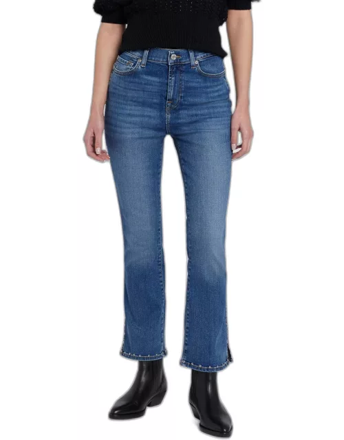 High Rise Slim Kick-Flare Jeans with Stud
