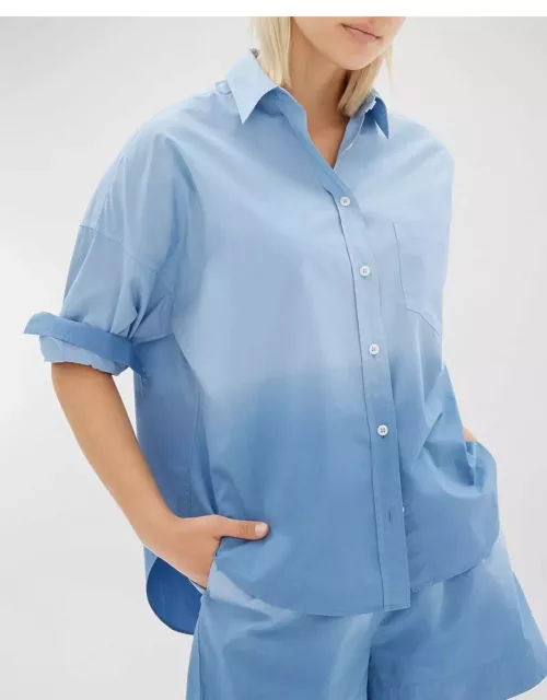 Chiara Dip-Dyed Cotton Button-Front Shirt