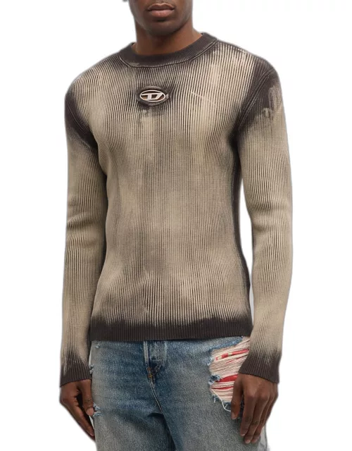 Men's K-Darin Ribbed Sweater with Distressed Effect