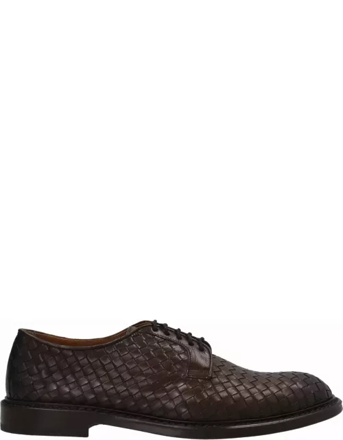 Doucal's Woven Leather Derby Shoe