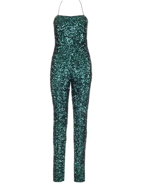 Rotate by Birger Christensen Sequin Embellished Spaghetti Straps Jumpsuit