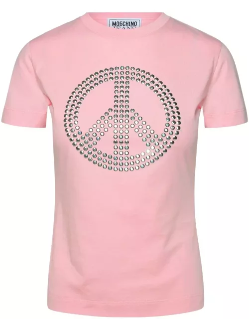 M05CH1N0 Jeans Jeans Peace Sign-motif Crewneck T-shirt