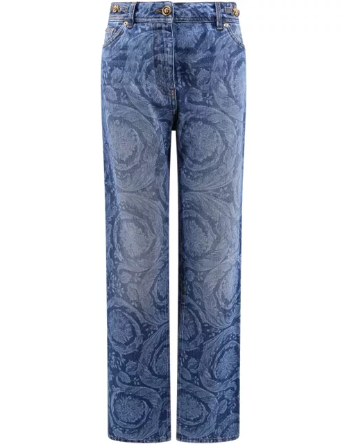 Versace barocco Blue Cotton Jean