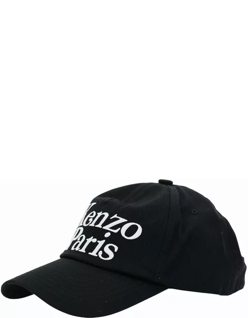 Kenzo Black Baseball Cap With Contrasting Logo Embroidery In Cotton Man