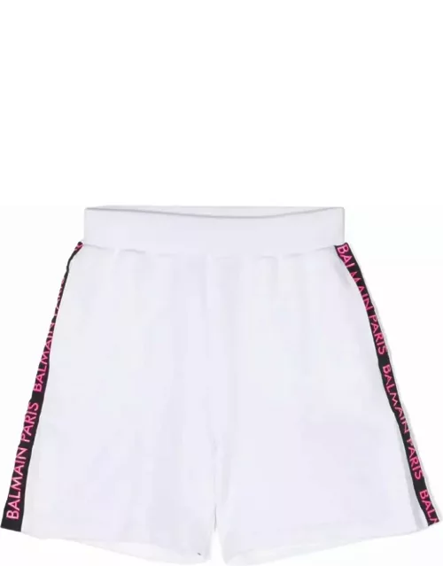 Balmain Shorts Con Stampa Logo