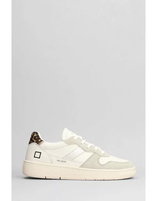 D.A.T.E. Court 2.0 Sneakers In Beige Suede And Leather