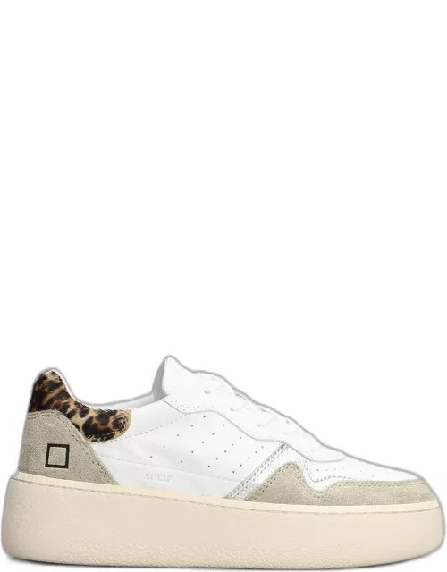 D.A.T.E. Step Sneakers In White Suede And Leather