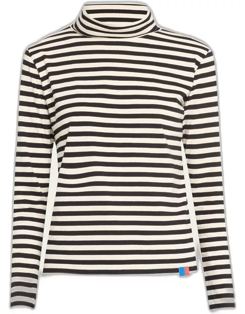The Turtleneck Cotton Stripe Long-Sleeve T-Shirt
