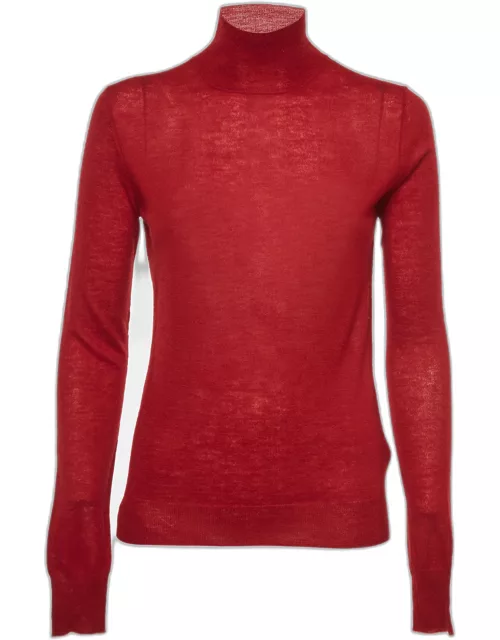 Joseph Red Cashmere Cashair High Neck Sweater
