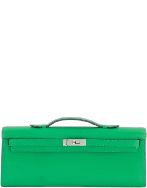 Hermes Kelly Cut Bag in Bamboo Swift Leather with Palladium Hardware