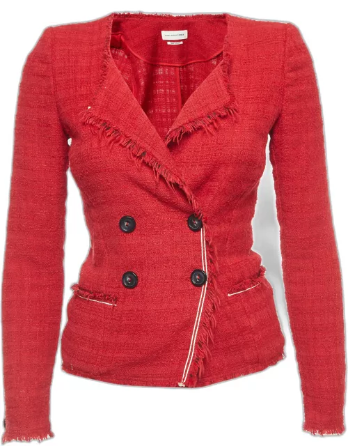 Isabel Marant Etoile Red Tweed Double-Breasted Jacket