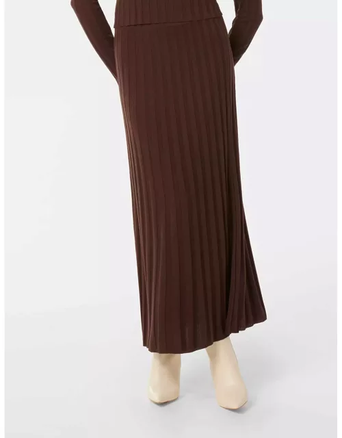 Forever New Women's Sylvie Petite A-Line Knit Skirt in Chocolate