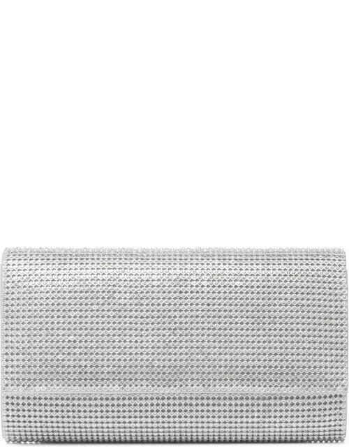 Forever New Women's Hannah Foldover Clutch Bag in Silver Metal/Polyester